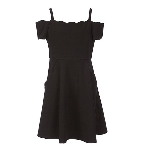 B Darlin Dresses & Skirts - Cold-Shoulder Scalloped Fit-And-Flare Dress